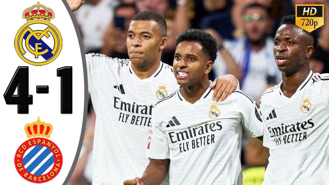 Real Madrid vs Espanyol 4-1 Highlights &amp;amp; All Goals 2024 HD