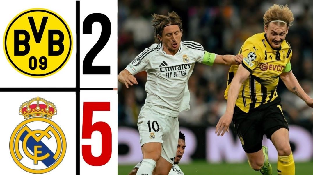 Dortmund vs Real Madrid (2-5) vinicius Jr hattrick -EXTENDED HIGHLIGHTS CHAMPIONS LEAGUE 2025