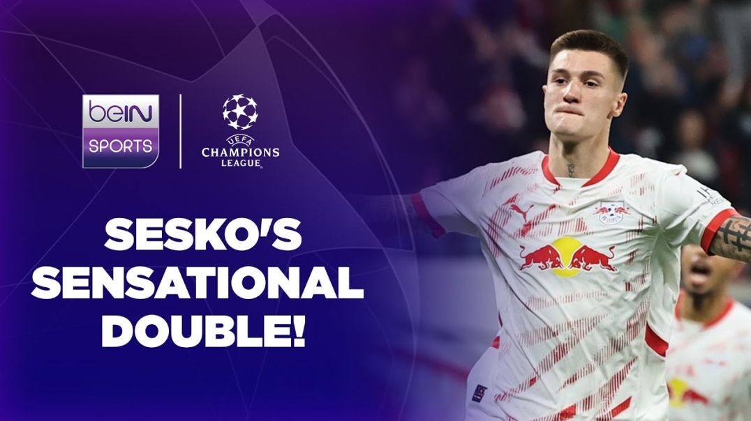 Benjamin Sesko’s SENSATIONAL double extends his flying start for RB Leipzig! - UCL 24-25 Moments