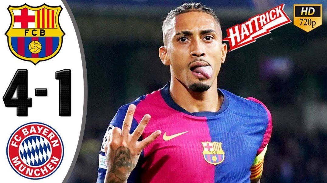Barcelona vs Bayern Munich 4-1 Highlights _ All Goals 2024 🔥 Raphinha Hattrick