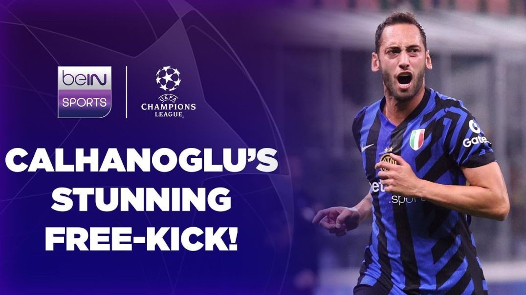 Hakan Calhanoglu curls in a beautiful free-kick! - UCL 24-25 Moments