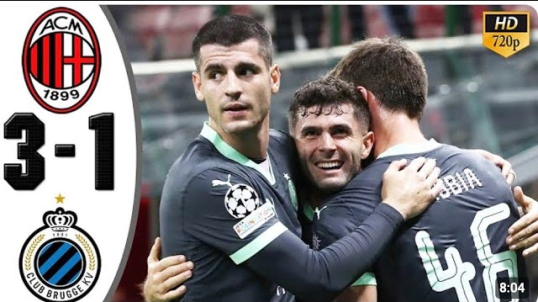 AC Milan vs Club Brugge 3-1 Highlights & All Goals 2024 HD