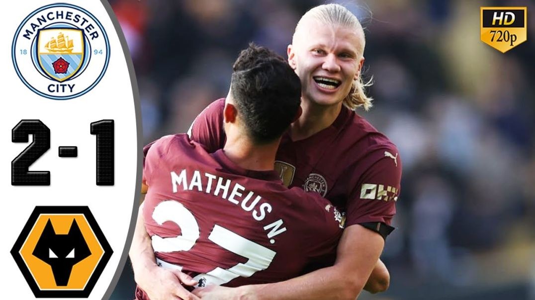 Manchester City vs Wolves 2-1 Highlights & All Goals 2024 HD
