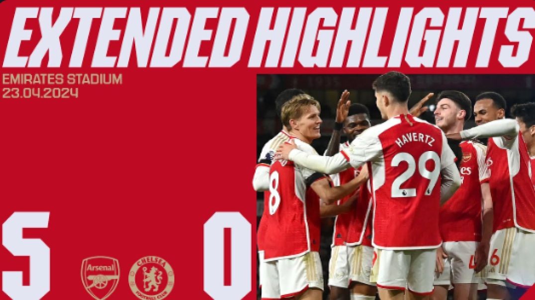 ⁣EXTENDED HIGHLIGHTS   Arsenal vs Chelsea (5-0)   Trossard, White (2), Havertz (2)