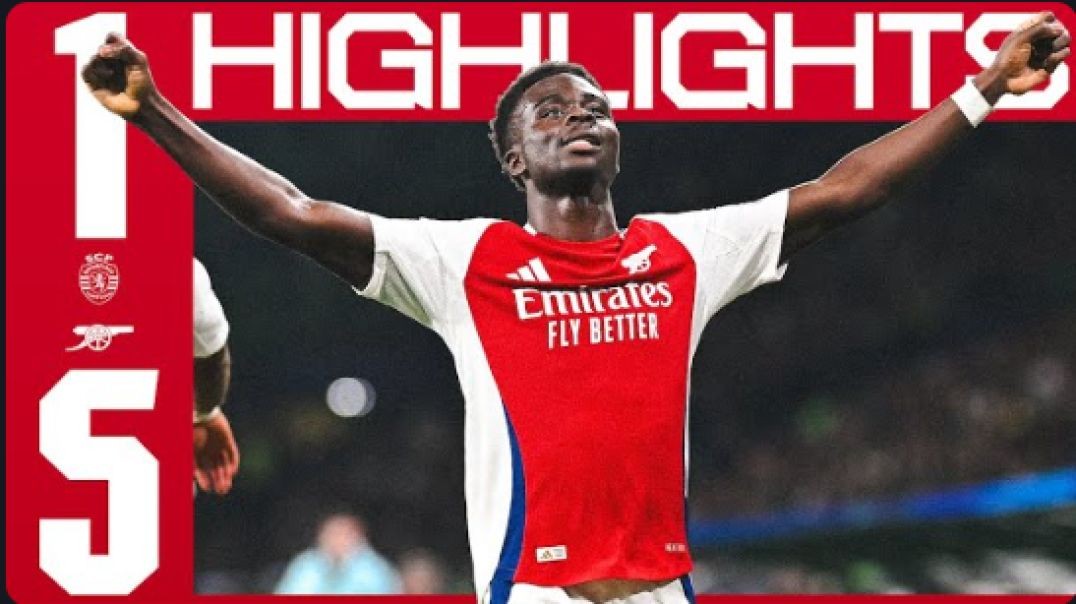 ⁣HIGHLIGHTS   Sporting CP vs Arsenal (1-5)   UCL   Martinelli, Havertz, Gabriel, Saka, Trossard