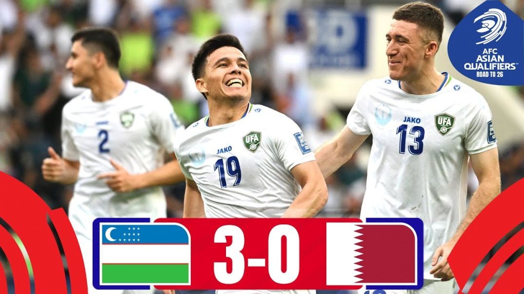 ⁣BLAZING Uzbekistan crown historic campaign!   Uzbekistan - Qatar   Highlights #asianqualifiers RT 26